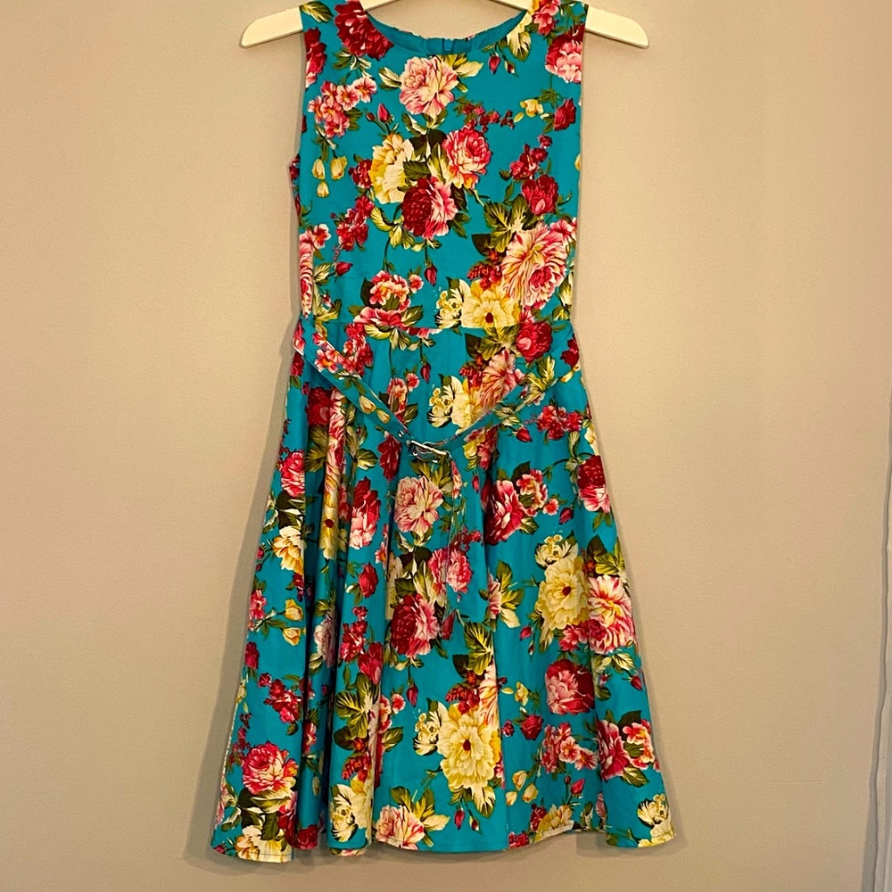 Girls Black Butterfly Floral Dress size 9/10